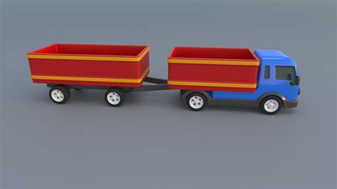 3D cartoon toy truck trailer - TurboSquid 1463485