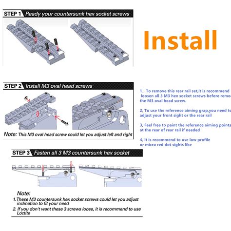 ACEXIER Tactical Low Profile Picatinny Scope Mount Rail for Rifle Rear ...