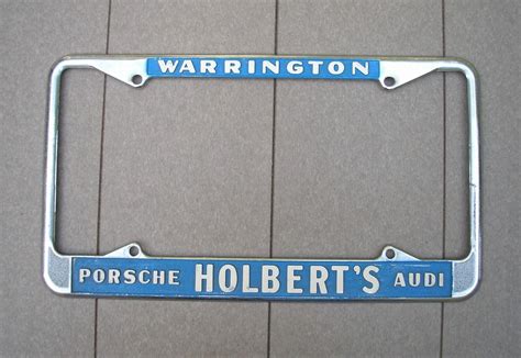 Vintage Metal Holbert's Porsche Audi Warrington, PA License Plate Frame | #4557308270