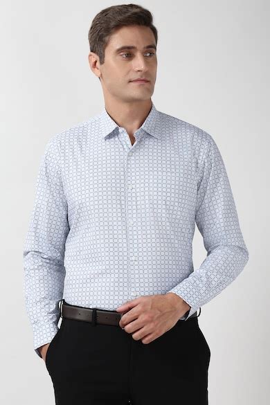 Peter England Formal Shirts, Men Grey Regular Fit Full Sleeves Formal ...