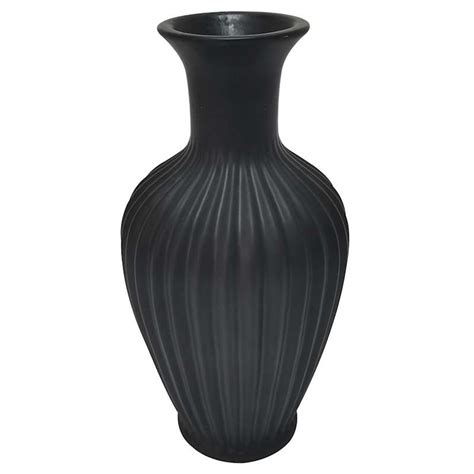Black Ceramic Vase, 9.75"