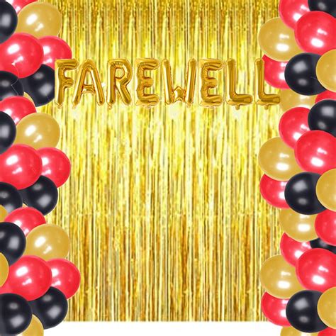 Rozi Decoration Gold Farewell Foil Balloons, Gold Foil Curtain Party ...