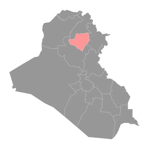 Kirkuk Governorate mapa divisão administrativa da ilustração vetorial ...