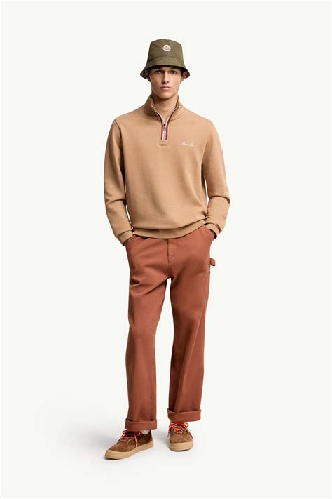 Camel Beige Embroidered Logo Turtleneck Sweatshirt - Sweatshirts for ...