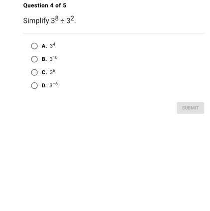 [FREE] Please help , Simplify 3 to the power of 8 divided by 3 to the ...