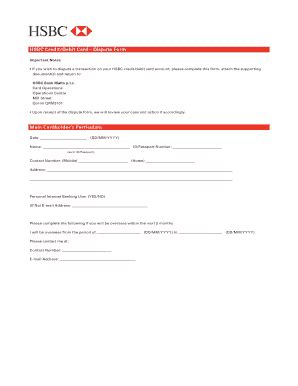 Fillable Online hsbc com Opens in a new windowCard Dispute Form - Hsbc ...