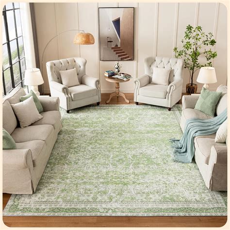 Amazon.com: Istana 9x12 Area Rug - Light Green 9 x 12 Area Rugs for ...