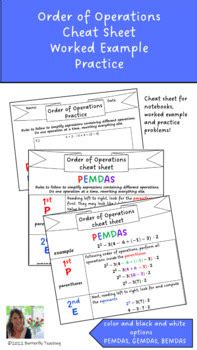 Lesson Pack: Order of Operations with Integers by Butterly Teaching