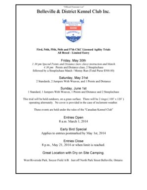 Fillable Online Belleville & District Kennel Club Inc Fax Email Print ...