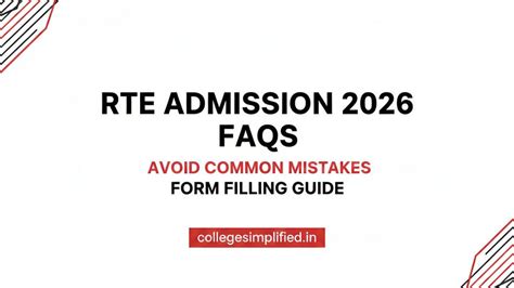 RTE Admission 2026: Avoid Common Mistakes During Form Filling