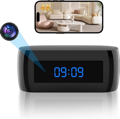 Amazon.com : Yuehetian HD 4K Hidden Camera Clock, Clock Camera Spy Cam ...