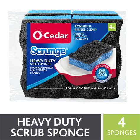 Buy O-Cedar Scrunge Heavy Duty Scrub Sponge, All-Purpose Heavy Duty ...