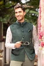 Simon Carter Suits and Blazers, Simon Carter Green Nehru Jacket for Men ...