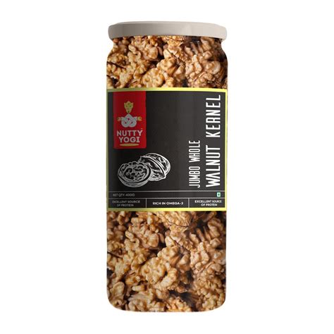Nutty Yogi Walnuts Jar 400g| Premium Akrot Giri | Rich in Protein ...