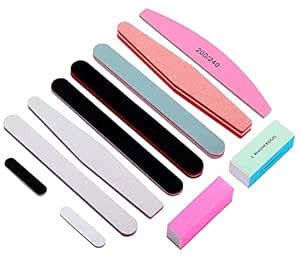 Store2508 11 Pcs Professional Nail Files Double Sided Emery Board Nail ...