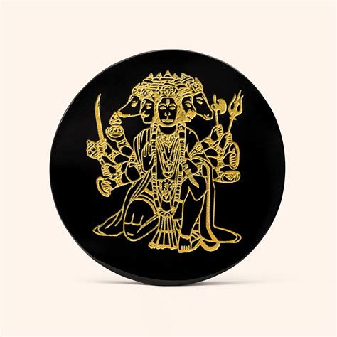 VASTU VARDAN CRYSTAL PANCHMUKHI HANUMAN JI BLACK OBSIDIAN PLATE 3 INCH ...