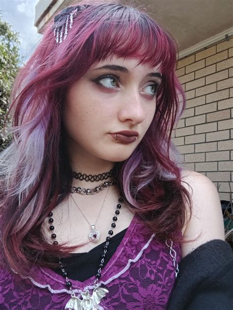 whimsigoth emo alt whimsical goth ootd purple lavender hair dye ...