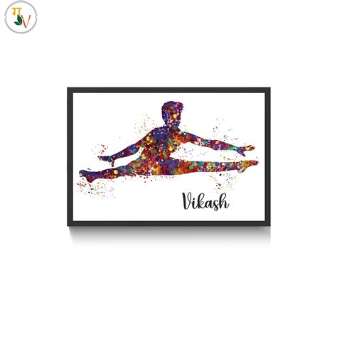 Young Gymnast Boy (Straddle) – Personalised Wall Art – Gaviksha