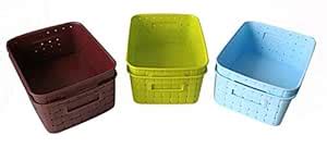 Richcraft International Set of 6 Checkered Large Storage Baskets ...