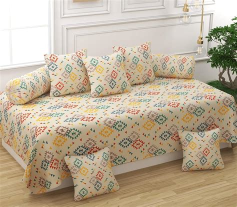 Brother Creations Diwan Set Covers Cotton 8 Pieces Pure Cotton Designer ...