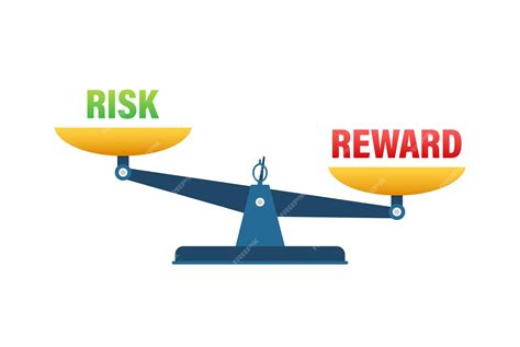 Premium Vector | Risk vs reward balance on the scale balance on scale ...