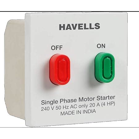 Havells Crabtree Athena 20A Motor Starter Switch, White : Amazon.in ...