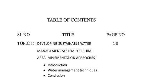 Table OF Contents - nice notes - TABLE OF CONTENTS SL TITLE PAGE NO ...