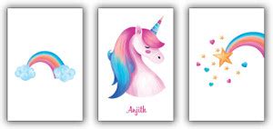 Anjith Magical Unicorn Paintings / Posters for girls / Posters for room ...