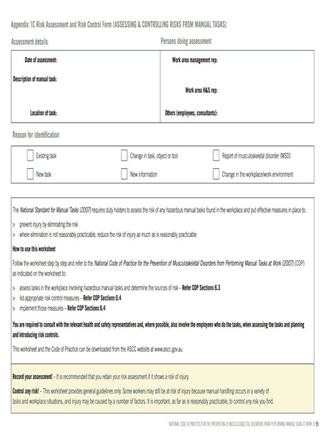 Appendix 1C Risk Assessment and Risk Form - Fill Online, Printable ...
