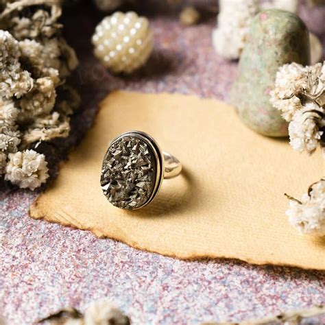 Cueen™ Natural Pyrite Ring – Cueen India