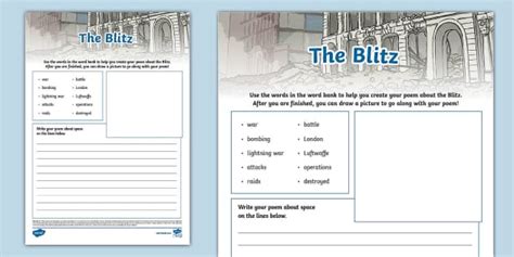 The Blitz Poem Writing Template (teacher made) - Twinkl