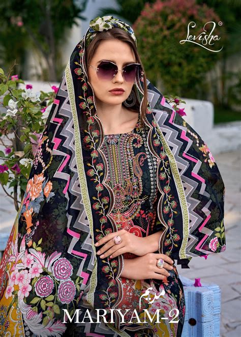 Levisha Mariyam Vol 2 Cambric Cotton Printed Embroidery Dress Material