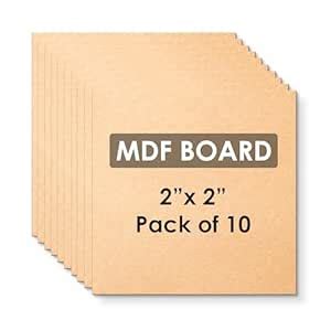 Square MDF Boards for DIY, Art & Craft – Pack of 10 – Pre-Cut Smooth ...