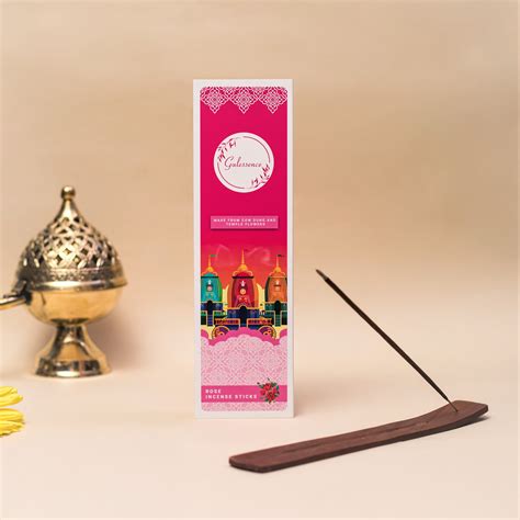 Rose Incense Sticks | Made from Cowdung & Temple Flowers | Gulessence