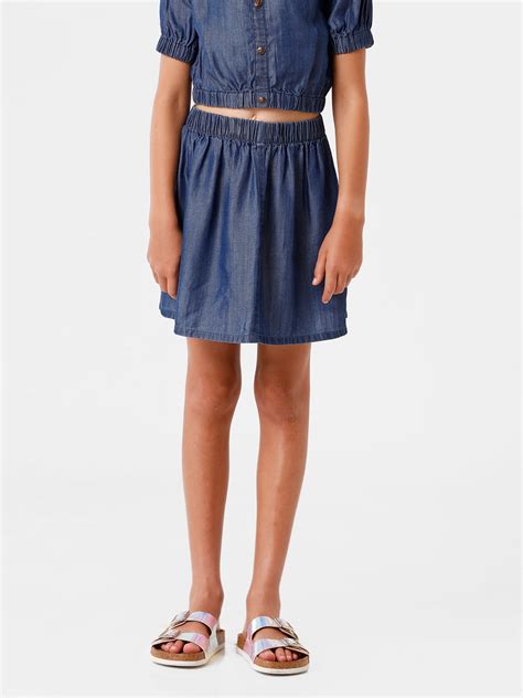 Knee Length Denim Skirt