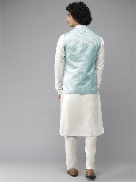 Solid Kurta With Pyjama & Jacquard Nehru Jacket – See Designs