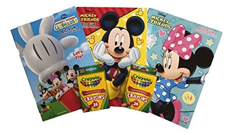 Buy Mega Mickey and Minnie Mouse Coloring Book Set with 2-packs Crayola ...