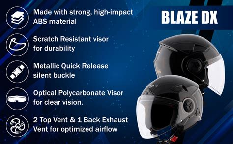 Vega Blaze Dx White Helmet-M : Amazon.in: Car & Motorbike