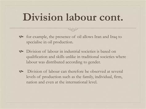 Specialization and division of labour | PPTX