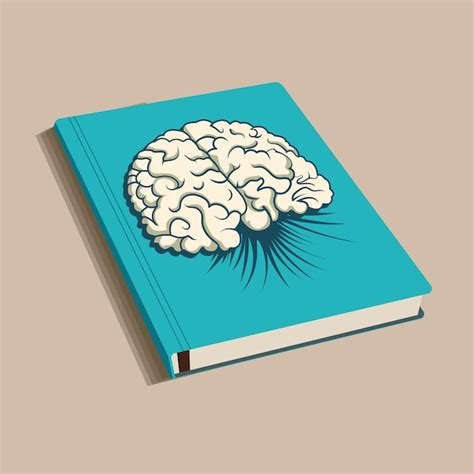 Premium Vector | Brain print cover of book element on pastel brown ...
