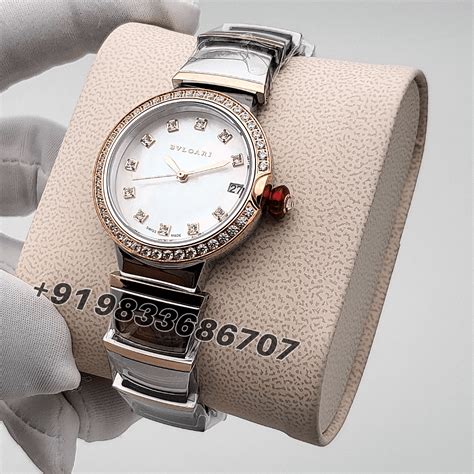 Bvlgari Lvcea Stainless Steel and Rose Gold mother-of-pearl Dial High ...
