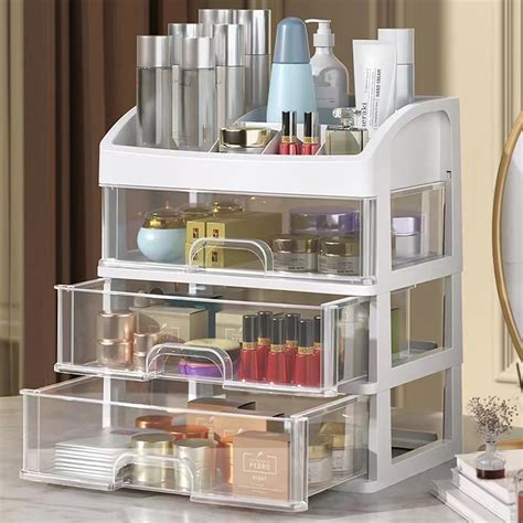Amazon.com: JB Life Solutions Makeup Organizer with 3 drawers, Skincare ...