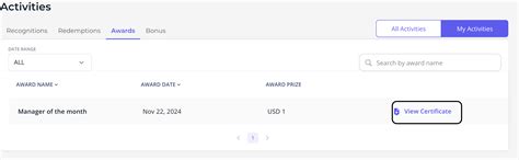 How to download employee award certificates in Slack web platform?