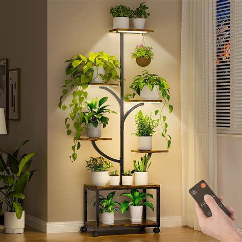 Amazon.com: JUSTOGO Plant Stand Indoor with Grow Lights - Butterfly ...