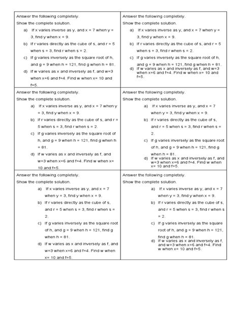 Image result for Inverse Variance Questions