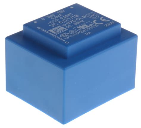 VC 5,0/1/18 Block | Block 18V ac 1 Output Through Hole PCB Transformer ...