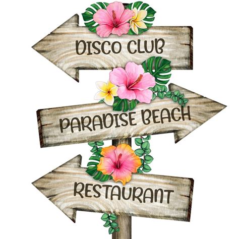 Wooden arrows with hibiscus flowers and frangipani | Premium Vector