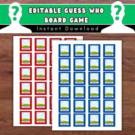 Editable Guess Who Board Game Template: Custom Canva Design (digital Download) - Etsy