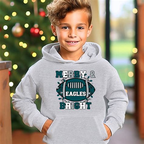 Youth Merry and Bright Philadelphia Eagles Hooded Sweatshirt - Etsy