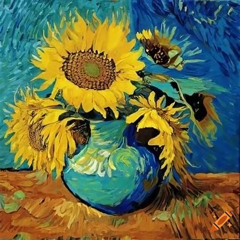 Van Gogh's painting of sunflowers on Craiyon